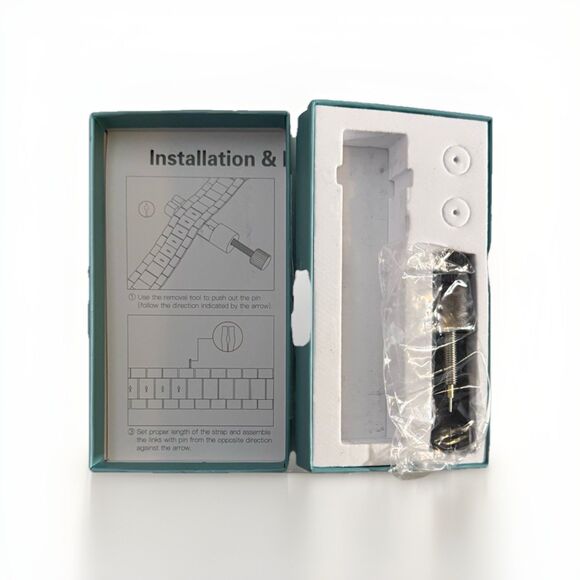 9-Inch Stainless Steel Watch Band Bracelet with Clasp & Link Removal Tool Set - Picture 2 of 4